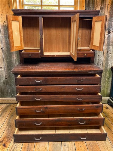 Primitive General Store Cabinet Vintage Apothecary Merchant 8 Drawer Cupboard