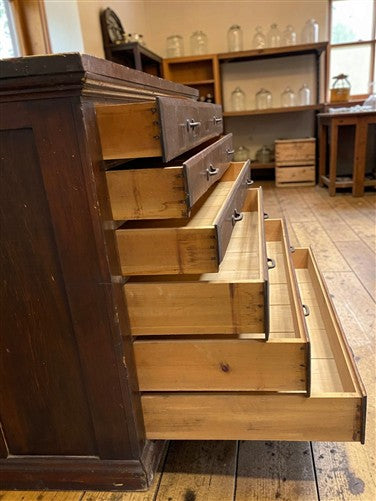 Primitive General Store Cabinet Vintage Apothecary Merchant 8 Drawer Cupboard