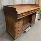 Antique Oak Merchant's Desk/General Store Counter, Work Station, Tambor Cabinet