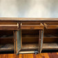 Vintage 8' Oak General Store Counter Cabinet Glass Doors Mercantile Apothecary