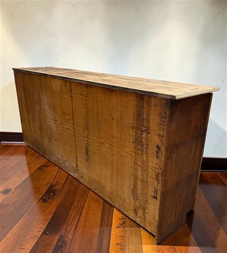 Vintage 8' Oak General Store Counter Cabinet Glass Doors Mercantile Apothecary