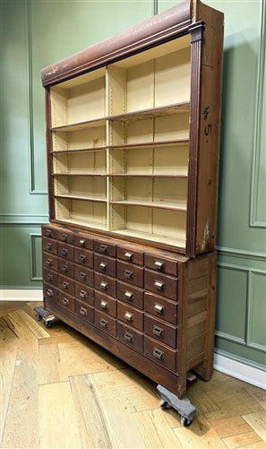 General Store Mercantile 30 Drawer Cabinet Vintage Apothecary Store Display, A