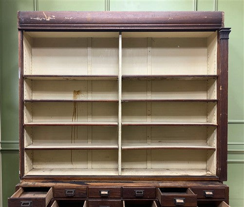 General Store Mercantile 30 Drawer Cabinet Vintage Apothecary Store Display, A