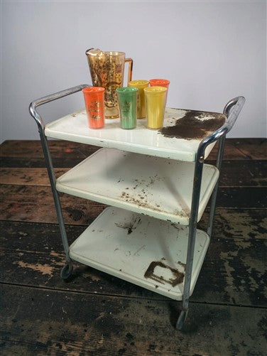 Cosco Cart, Retro Rolling Kitchen Stand, Bar Table, 1960s Mid Century Vintage D