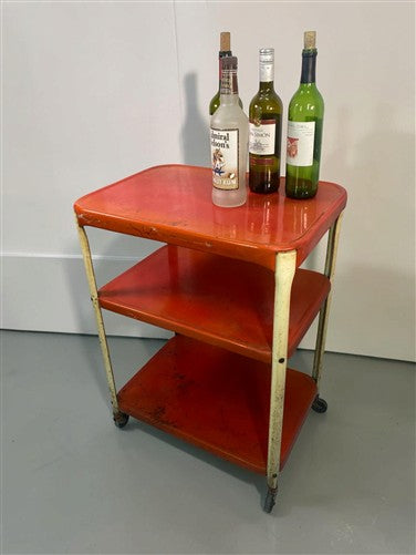 Cosco Cart, Retro Rolling Kitchen Stand, Bar Table, 1960s Mid Century Vintage E