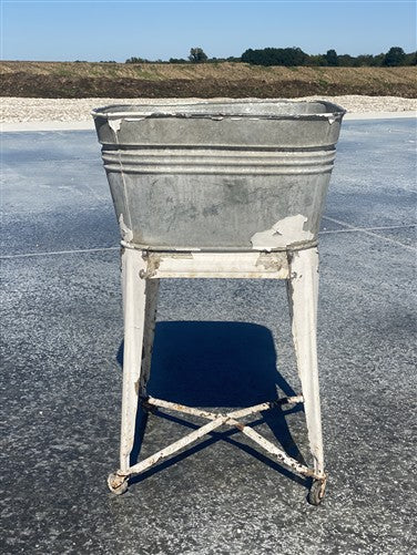 Wheeling Galvanized Single Wash Tub, Sink Cooler, Flower Pot Stand Bucket DU