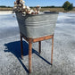 Wheeling Galvanized Single Wash Tub, Sink Cooler, Flower Pot Stand Bucket DV