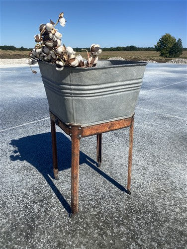 Wheeling Galvanized Single Wash Tub, Sink Cooler, Flower Pot Stand Bucket DV