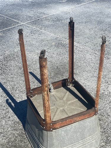 Wheeling Galvanized Single Wash Tub, Sink Cooler, Flower Pot Stand Bucket DV