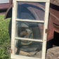 Wood Transom Window, 3 Pane Glass, Vintage Architectural Salvage Frame, A90