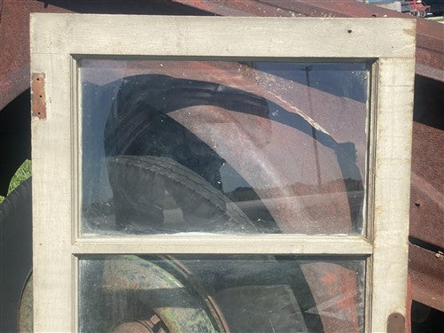 Wood Transom Window, 3 Pane Glass, Vintage Architectural Salvage Frame, A90