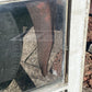 Wood Transom Window, 3 Pane Glass, Vintage Architectural Salvage Frame, A90
