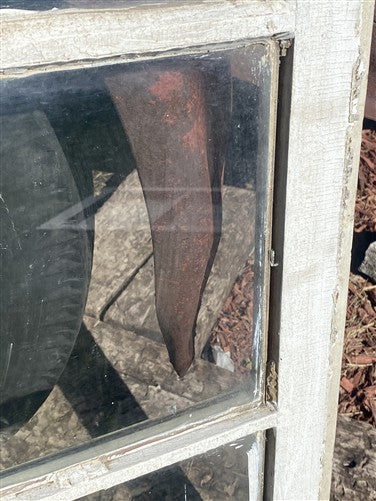 Wood Transom Window, 3 Pane Glass, Vintage Architectural Salvage Frame, A90