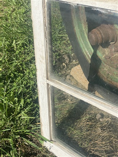 Wood Transom Window, 3 Pane Glass, Vintage Architectural Salvage Frame, A90