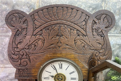 Sessions Mantel Clock, Vintage Wind Up Kitchen Parlor Clock w/ Pendulum & Key A