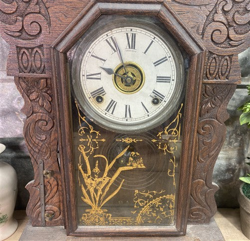 Sessions Mantel Clock, Vintage Wind Up Kitchen Parlor Clock w/ Pendulum & Key A