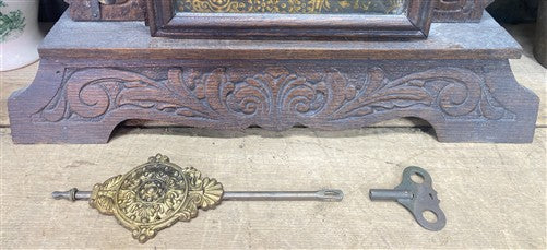 Sessions Mantel Clock, Vintage Wind Up Kitchen Parlor Clock w/ Pendulum & Key A