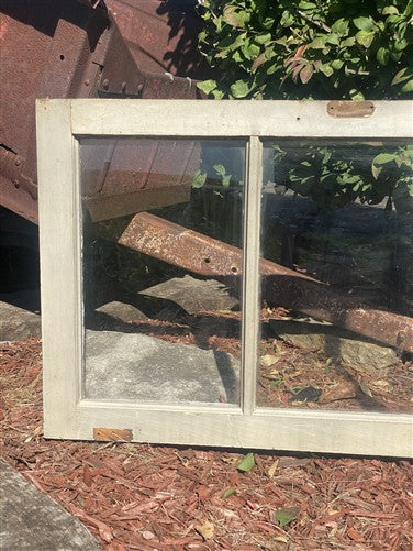 Wood Transom Window, 3 Pane Glass, Vintage Architectural Salvage Frame, A91