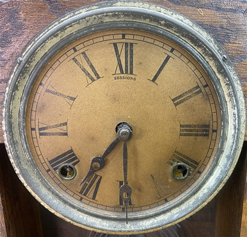 Sessions Mantel Clock, Vintage Wind Up Kitchen Parlor Clock w/ Pendulum D