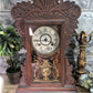 Mantel Shelf Clock, Vintage Wind Up Kitchen Parlor Clock w/ Pendulum E