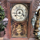 Mantel Shelf Clock, Vintage Wind Up Kitchen Parlor Clock w/ Pendulum E