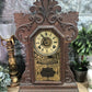 Ingraham Mantel Clock, Vintage Wind Up Kitchen Parlor Clock w/ Pendulum & Key F