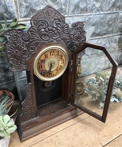 Seth Thomas Mantel Shelf Clock, Vintage Wind Up Kitchen Parlor Clock H