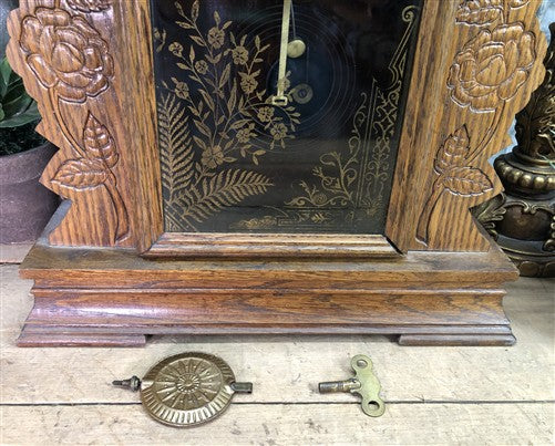 Seth Thomas Mantel Shelf Clock, Vintage Wind Up Kitchen Parlor w/ Pendulum Key J