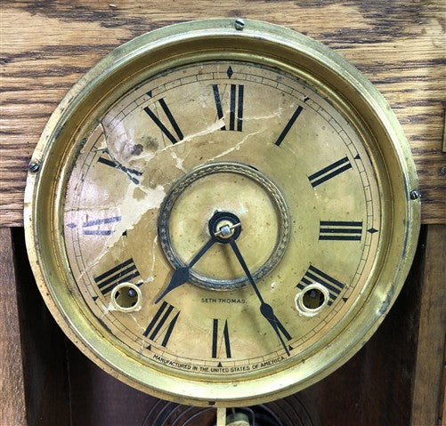 Seth Thomas Mantel Shelf Clock, Vintage Wind Up Kitchen Parlor w/ Pendulum Key J