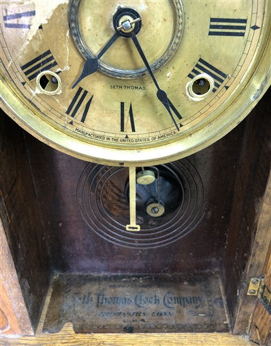 Seth Thomas Mantel Shelf Clock, Vintage Wind Up Kitchen Parlor w/ Pendulum Key J