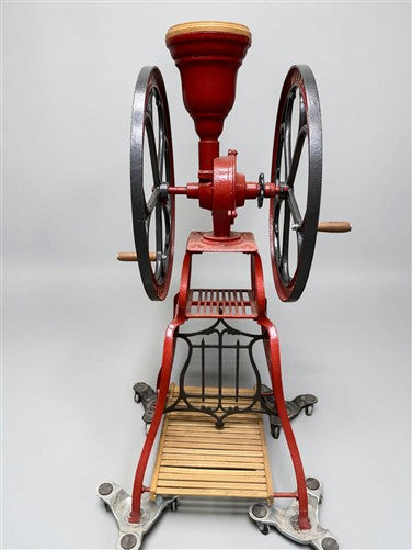 Elgin National Coffee Mill Grinder, Vintage Cast Iron Double Wheel Floor Model