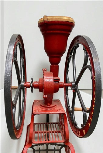 Elgin National Coffee Mill Grinder, Vintage Cast Iron Double Wheel Floor Model