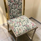 Jean Claude Mahey Style Dining Table 2 Leaves 6 Brass Chairs, Vintage Dining Set