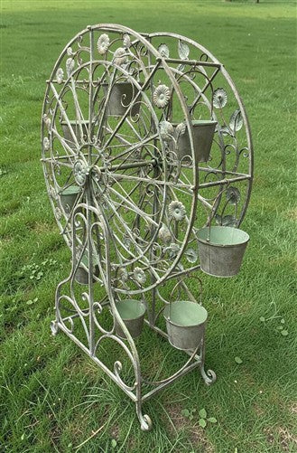 Large Ferris Wheel Rotating Planter, Flower Pot, Outdoor Planter, Garden Décor C