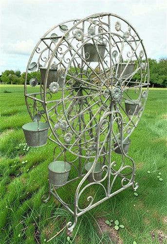 Large Ferris Wheel Rotating Planter, Flower Pot, Outdoor Planter, Garden Décor C