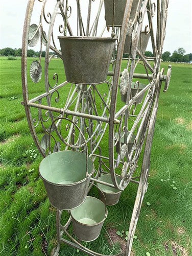 Large Ferris Wheel Rotating Planter, Flower Pot, Outdoor Planter, Garden Décor C