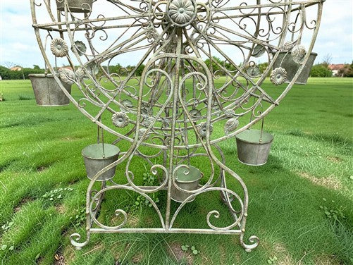 Large Ferris Wheel Rotating Planter, Flower Pot, Outdoor Planter, Garden Décor C