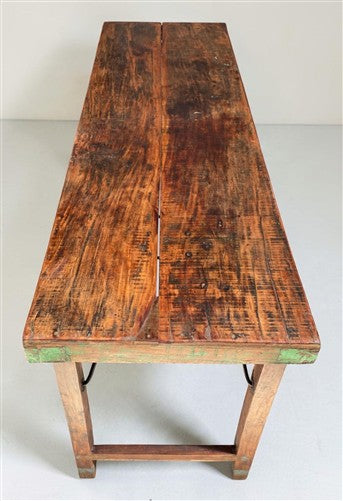 Reclaimed Wood Folding Table (68.5x22) Rustic Wood Dining, Kitchen Island B132