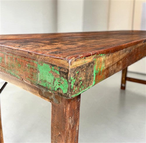Reclaimed Wood Folding Table (68.5x22) Rustic Wood Dining, Kitchen Island B132