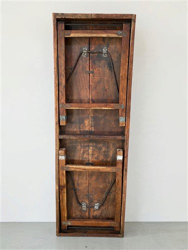 Reclaimed Wood Folding Table (68.5x22) Rustic Wood Dining, Kitchen Island B132