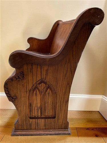 Wooden Church Pew (4'2") Vintage Porch Bench, Entry Foyer, Dining Seating A16
