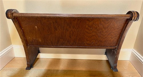 Wooden Church Pew (4'2") Vintage Porch Bench, Entry Foyer, Dining Seating A16