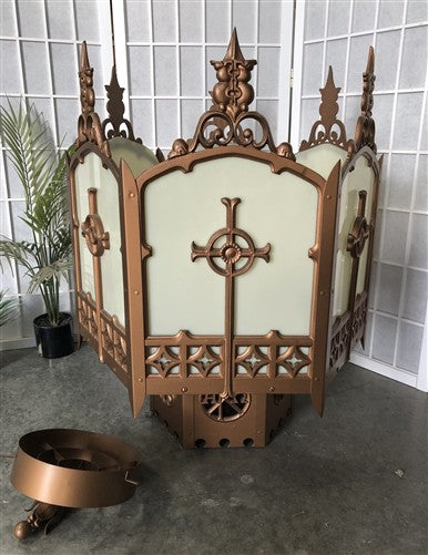 Church Lamp Chandelier, Vintage Ceiling Hanging Hexagonal Gothic Light Fixture A