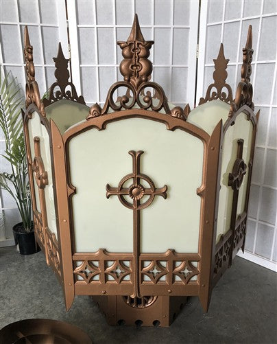 Church Lamp Chandelier, Vintage Ceiling Hanging Hexagonal Gothic Light Fixture A