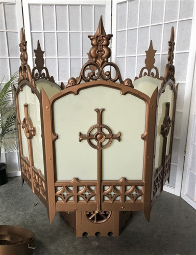 Church Lamp Chandelier, Vintage Ceiling Hanging Hexagonal Gothic Light Fixture A