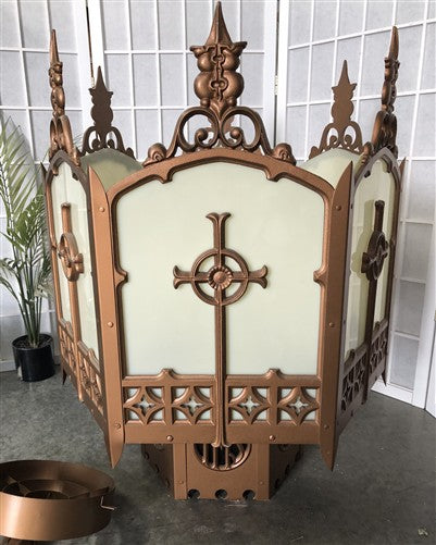 Church Lamp Chandelier, Vintage Ceiling Hanging Hexagonal Gothic Light Fixture A