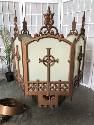 Church Lamp Chandelier, Vintage Ceiling Hanging Hexagonal Gothic Light Fixture A
