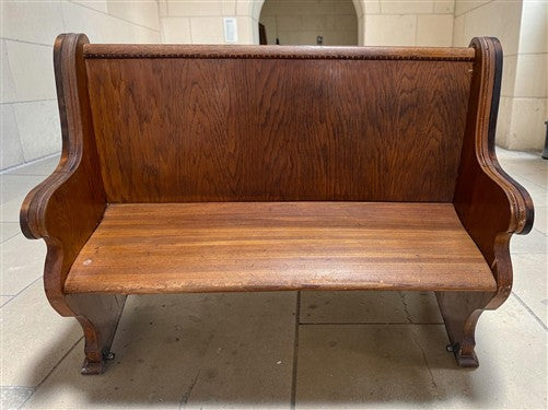 Wooden Church Pew, (4'2") Vintage Porch Bench, Entry Foyer, Dining Seating A17
