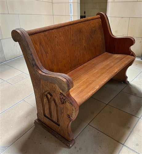 Wooden Church Pew, (4'2") Vintage Porch Bench, Entry Foyer, Dining Seating A17