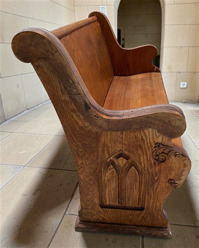 Wooden Church Pew, (4'2") Vintage Porch Bench, Entry Foyer, Dining Seating A17
